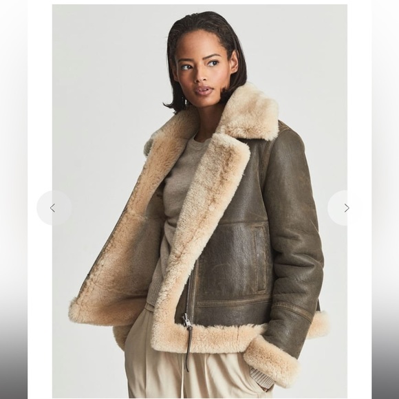 NWT Hadi Reversible Shearling Aviator Jacket - Picture 8 of 15